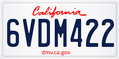 CA license plate 6VDM422
