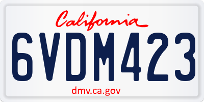 CA license plate 6VDM423