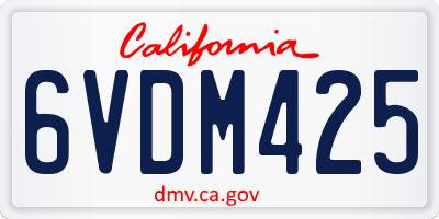 CA license plate 6VDM425