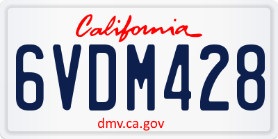 CA license plate 6VDM428