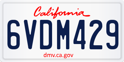 CA license plate 6VDM429