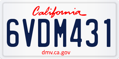 CA license plate 6VDM431