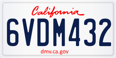 CA license plate 6VDM432