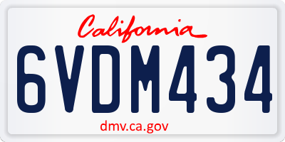 CA license plate 6VDM434