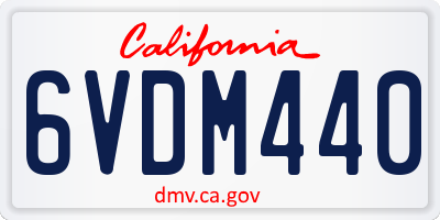 CA license plate 6VDM440