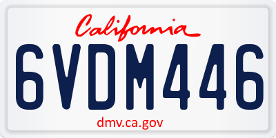 CA license plate 6VDM446