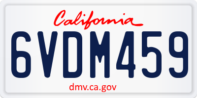 CA license plate 6VDM459