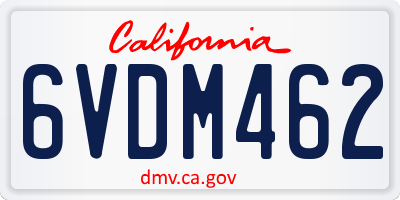 CA license plate 6VDM462