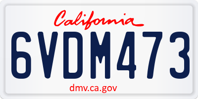 CA license plate 6VDM473