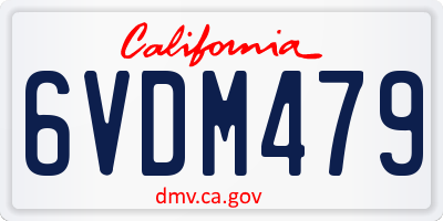 CA license plate 6VDM479