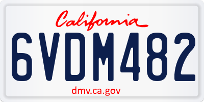 CA license plate 6VDM482