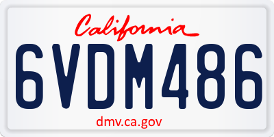 CA license plate 6VDM486