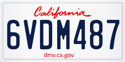 CA license plate 6VDM487