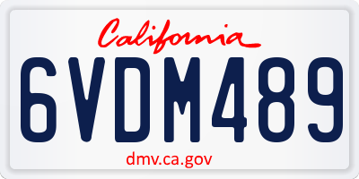 CA license plate 6VDM489