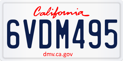CA license plate 6VDM495