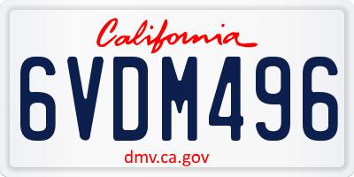 CA license plate 6VDM496