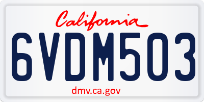 CA license plate 6VDM503