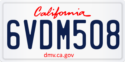 CA license plate 6VDM508