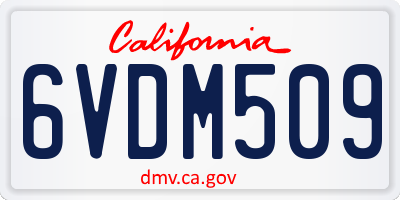 CA license plate 6VDM509
