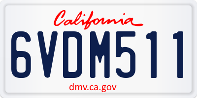 CA license plate 6VDM511