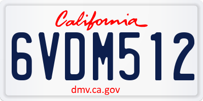 CA license plate 6VDM512