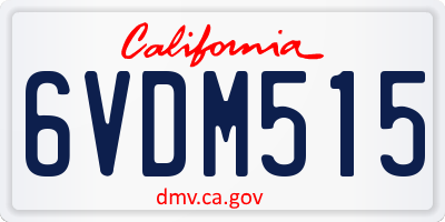 CA license plate 6VDM515