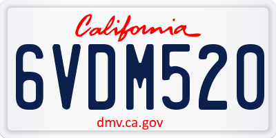 CA license plate 6VDM520