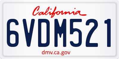 CA license plate 6VDM521