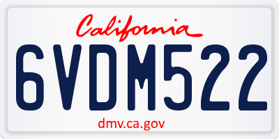 CA license plate 6VDM522