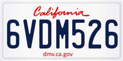CA license plate 6VDM526