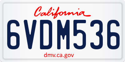 CA license plate 6VDM536
