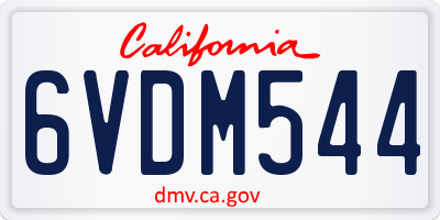 CA license plate 6VDM544