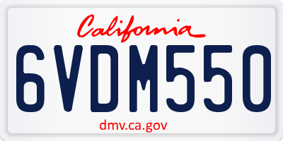 CA license plate 6VDM550