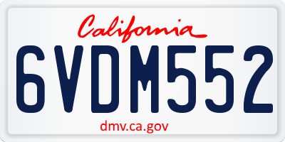 CA license plate 6VDM552