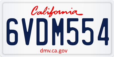 CA license plate 6VDM554