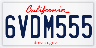 CA license plate 6VDM555