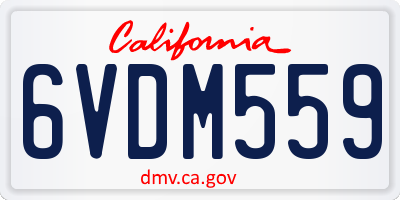 CA license plate 6VDM559