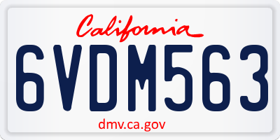 CA license plate 6VDM563
