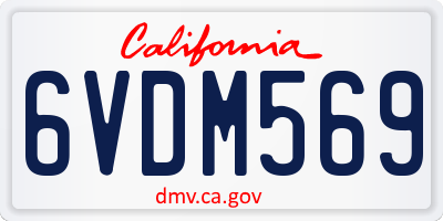 CA license plate 6VDM569