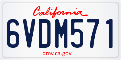 CA license plate 6VDM571