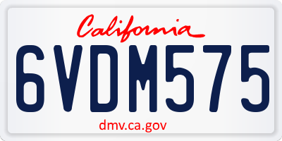 CA license plate 6VDM575