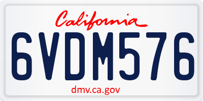CA license plate 6VDM576
