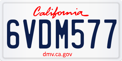 CA license plate 6VDM577