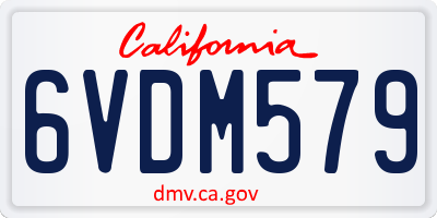 CA license plate 6VDM579