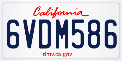 CA license plate 6VDM586