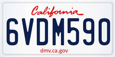 CA license plate 6VDM590