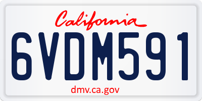 CA license plate 6VDM591