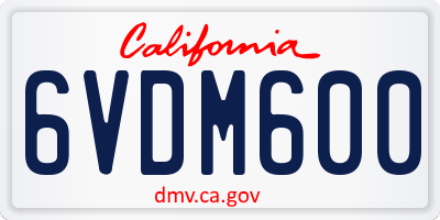 CA license plate 6VDM600