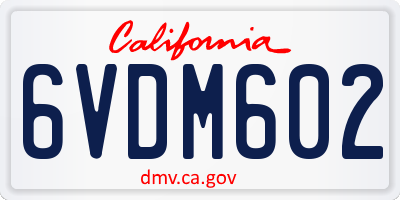 CA license plate 6VDM602