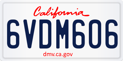 CA license plate 6VDM606